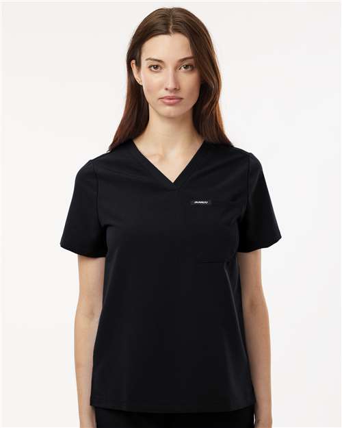Black Women's Rhena Essential 1-Pocket Scrub V-Neck Top - W10001