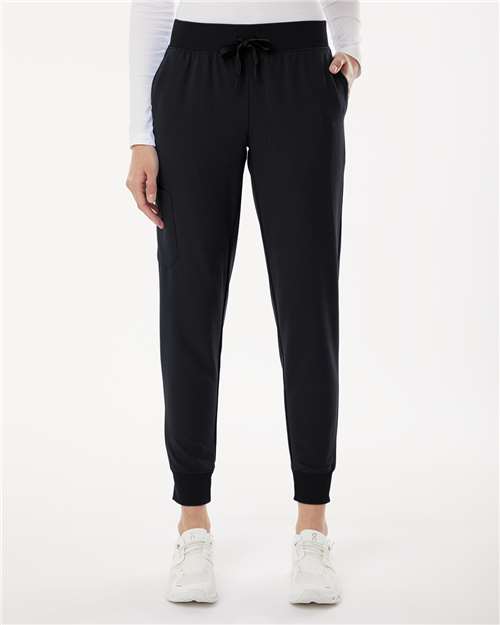 Black Women's Silex Knit-Waist Scrub Joggers - Petite Sizes - W20003P