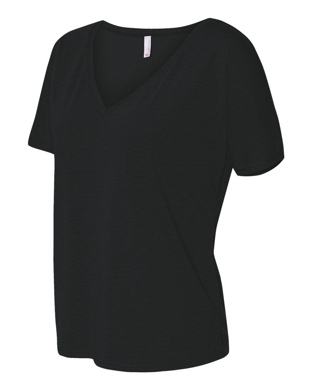 Black Women’s Slouchy V-Neck Tee - 8815