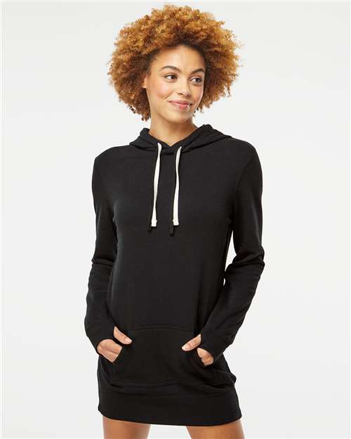 Black Women’s Special Blend Hooded Sweatshirt Dress - PRM65DRS
