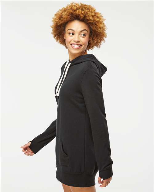 Black Women’s Special Blend Hooded Sweatshirt Dress - PRM65DRS