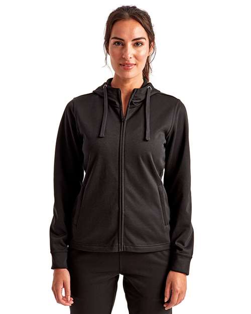 Black Womens Spun Dyed Full-Zip Hooded Sweatshirt - TD498