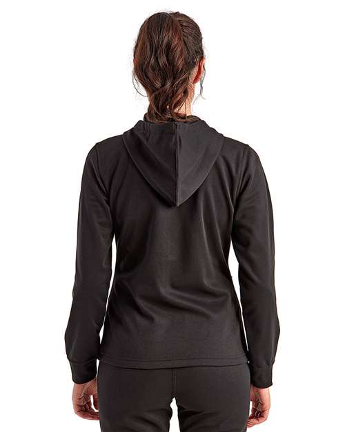 Black Womens Spun Dyed Full-Zip Hooded Sweatshirt - TD498
