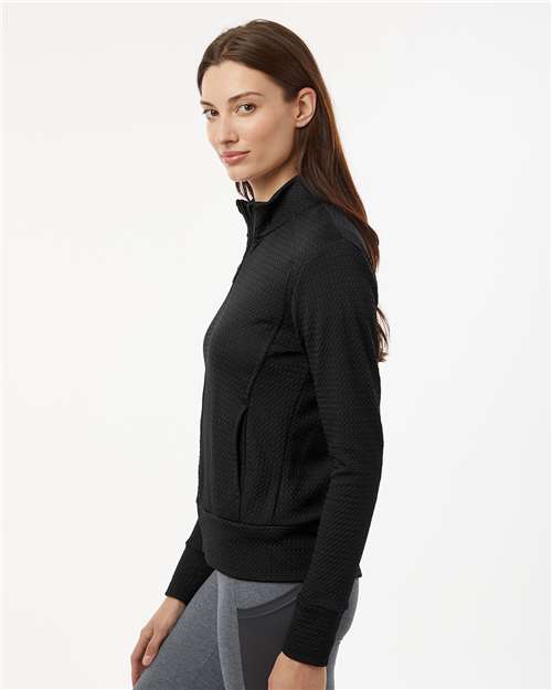 Black Women's Ultimate Textured Full-Zip Jacket - A1007