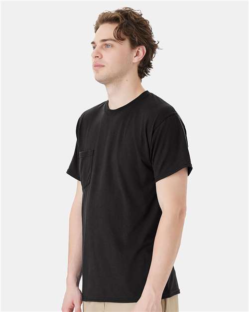 Black Workwear Pocket T-Shirt - W110