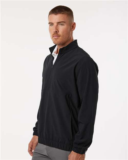 Black Woven Half-Zip Pullover - A705