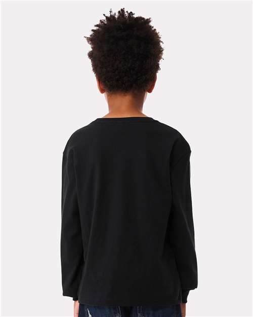 Black Youth 6oz. Heavyweight Long Sleeve Tee - 3511Y