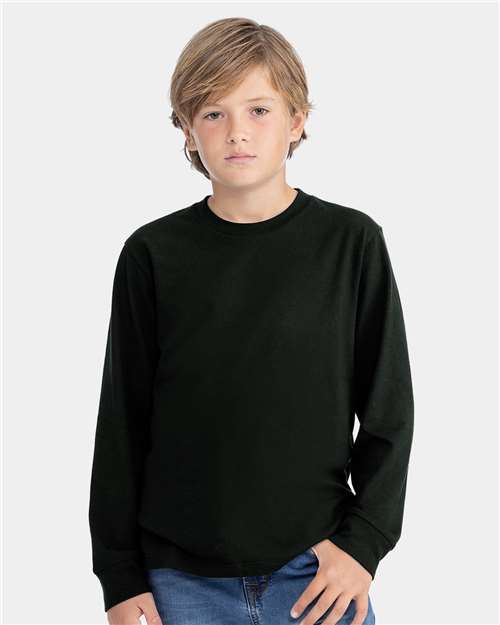 Black Youth Cotton Long Sleeve T-Shirt - 3311