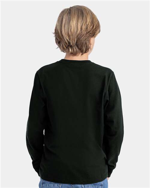Black Youth Cotton Long Sleeve T-Shirt - 3311