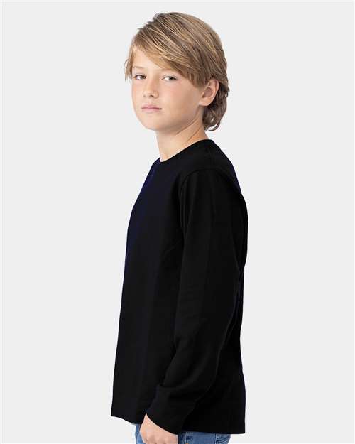 Black Youth Cotton Long Sleeve T-Shirt - 3311