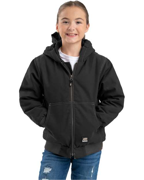 Black Youth Highland Softstone Duck Hooded Jacket - BHJ61