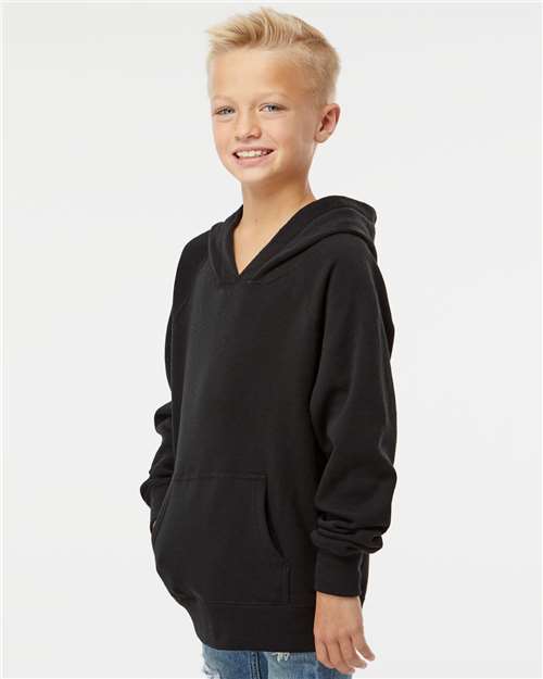 Black Youth Lightweight Special Blend Raglan Hooded Sweatshirt - PRM15YSB