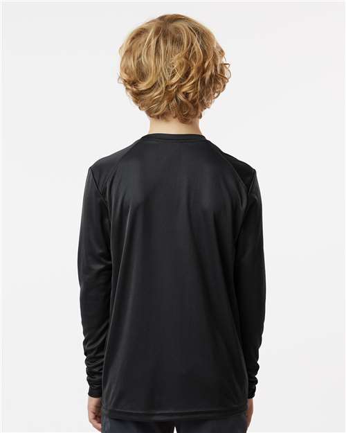 Black Youth Long Islander Performance Long Sleeve T-Shirt - 218Y