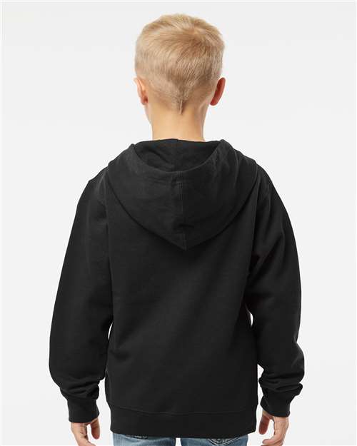 Black Youth Midweight Full-Zip Hooded Sweatshirt - SS4001YZ