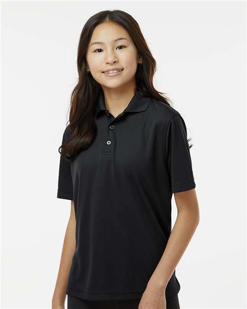 Black Youth Saratoga Performance Mini Mesh Polo - 108Y