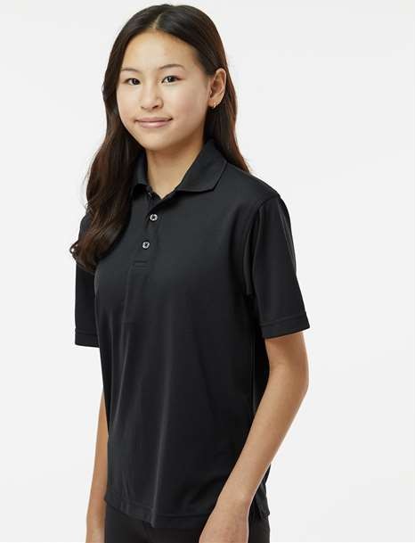 Black Youth Saratoga Performance Mini Mesh Polo - 108Y