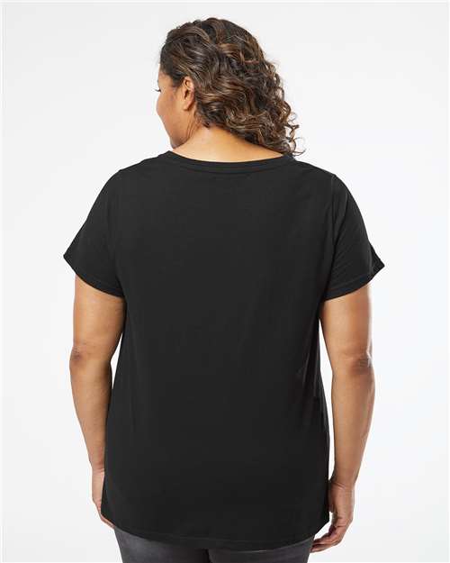 Blended Black Curvy Collection Women's Fine Jersey V-Neck Tee - 3817