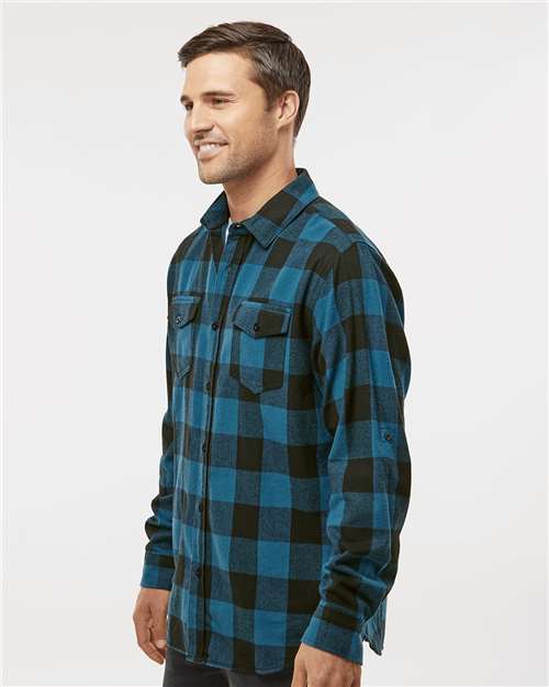 Blue/ Black Buffalo Yarn-Dyed Flannel Shirt - 8210