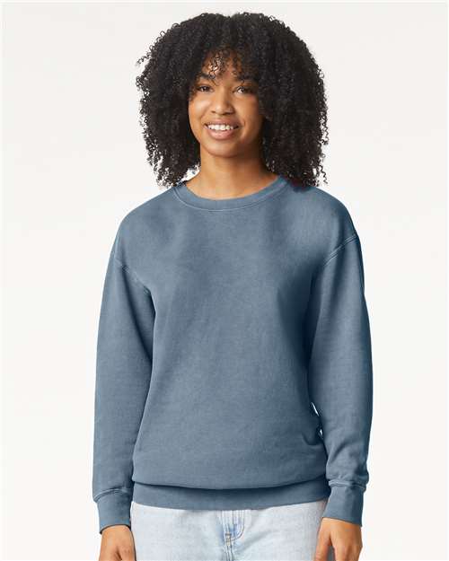 Blue Jean Garment-Dyed Lightweight Fleece Crewneck Sweatshirt - 1466