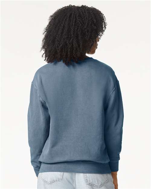 Blue Jean Garment-Dyed Lightweight Fleece Crewneck Sweatshirt - 1466