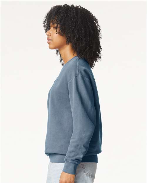 Blue Jean Garment-Dyed Lightweight Fleece Crewneck Sweatshirt - 1466
