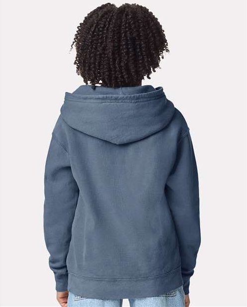 Blue Jean Garment-Dyed Youth Lightweight Fleece Hooded Sweatshirt - 1467Y