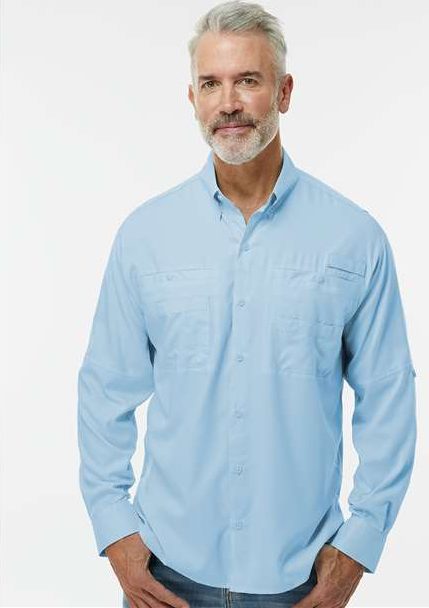 Blue Mist Kitty Hawk Performance Long Sleeve Fishing Shirt - 702