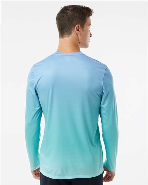 Blue Mist/ Light Teal Barbados Performance Pin Dot Long Sleeve T-Shirt - 225