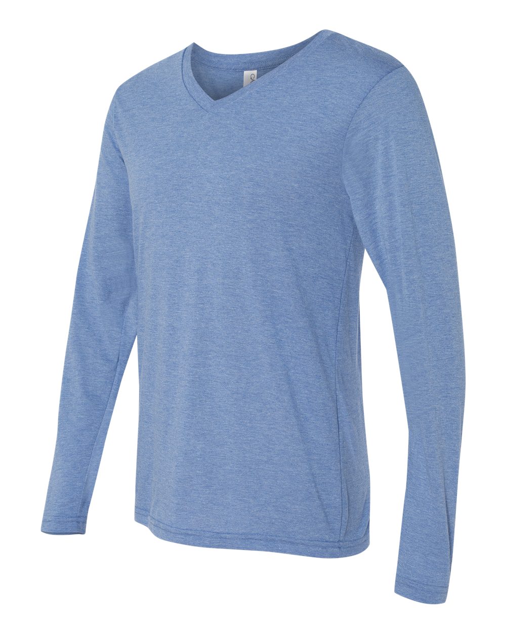 Blue Triblend Long Sleeve V-Neck Tee - 3425