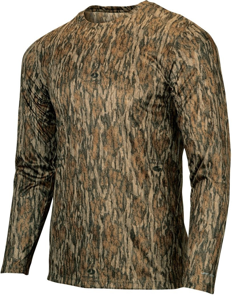 Bottomland Oxford Performance Camo Print Long Sleeve T-Shirt - 237