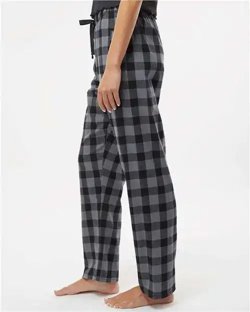 Boxercraft Bw6620 Women’s Haley Flannel Pants - Charcoal Black Buffalo