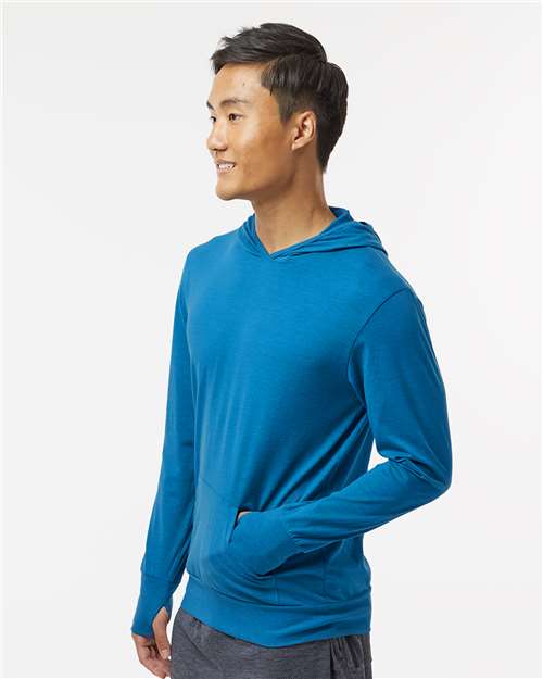 Breaker Blue RecycledSoft™ Hooded Long Sleeve T-Shirt - 4022