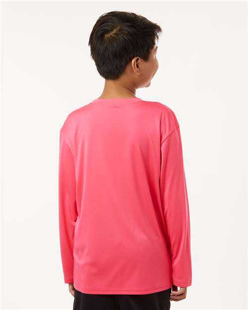 Bright Pink Pro-Lock Youth Performance Long Sleeve T-Shirt - 48400Y