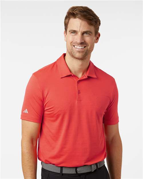 Bright Red Textured Stripe Polo - A704