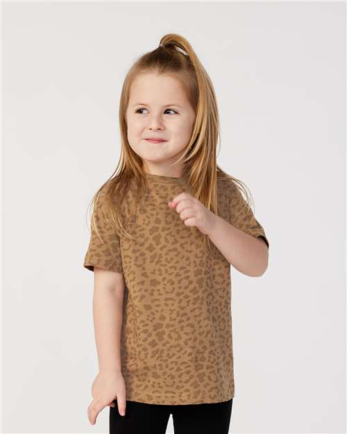 Brown Leopard Toddler Fine Jersey Tee - 3321