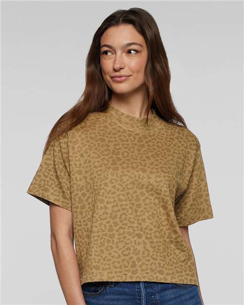 Brown Leopard Women's Boxy Tee - 3518
