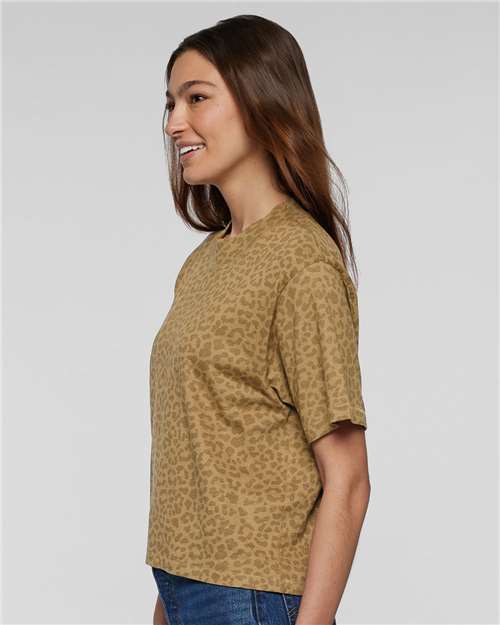 Brown Leopard Women's Boxy Tee - 3518