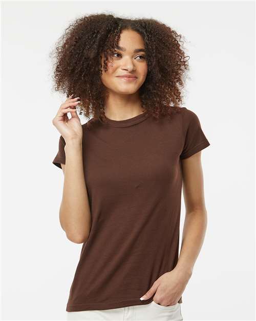 Brown Women's Fine Jersey Slim Fit T-Shirt - 213