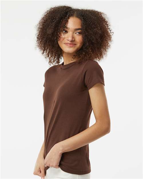 Brown Women's Fine Jersey Slim Fit T-Shirt - 213