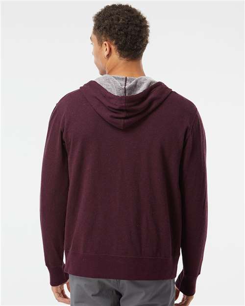 Burgundy Heather Heathered French Terry Full-Zip Hooded Sweatshirt - PRM90HTZ