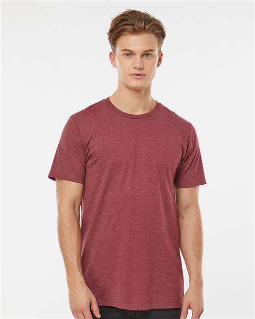 Burgundy Heather Premium Cotton Blend T-Shirt - 541