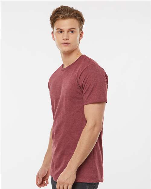 Burgundy Heather Premium Cotton Blend T-Shirt - 541