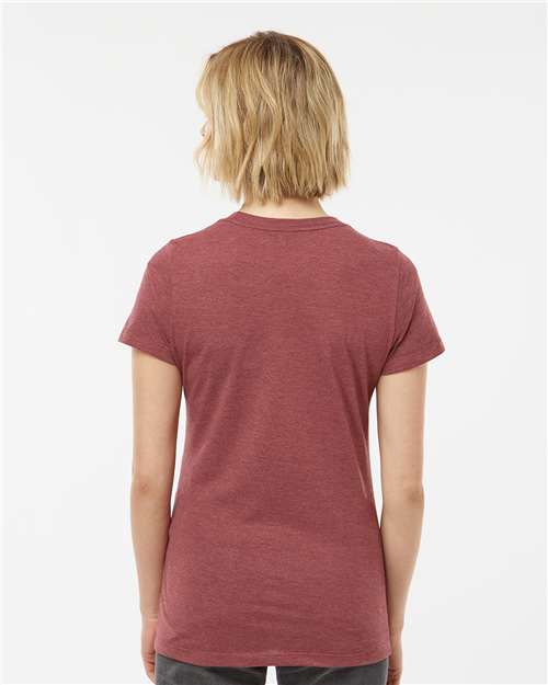 Burgundy Heather Women's Premium Cotton Blend T-Shirt - 542