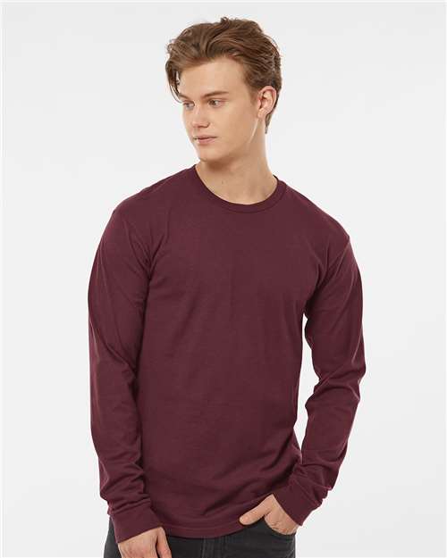 Burgundy Heavyweight Jersey Long Sleeve T-Shirt - 291