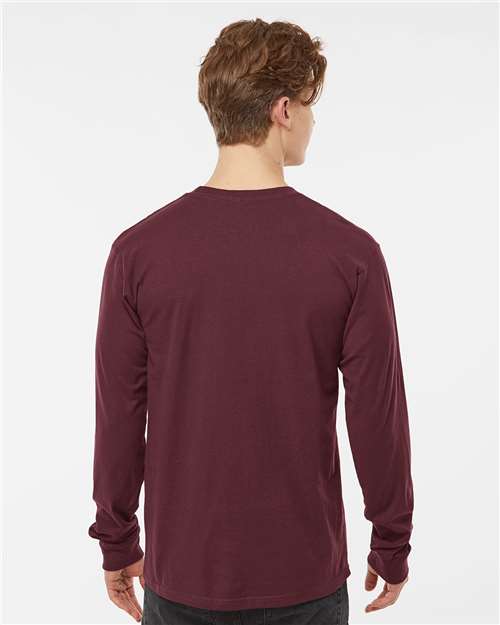 Burgundy Heavyweight Jersey Long Sleeve T-Shirt - 291