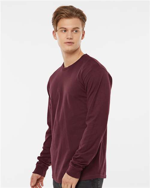 Burgundy Heavyweight Jersey Long Sleeve T-Shirt - 291