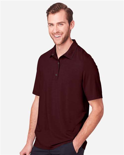 Burgundy Men's JAQ Snap-Up Stretch Performance Polo - NE100