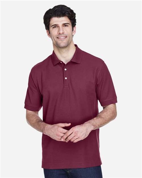 Burgundy Men's Pima Piqué Polo - D100