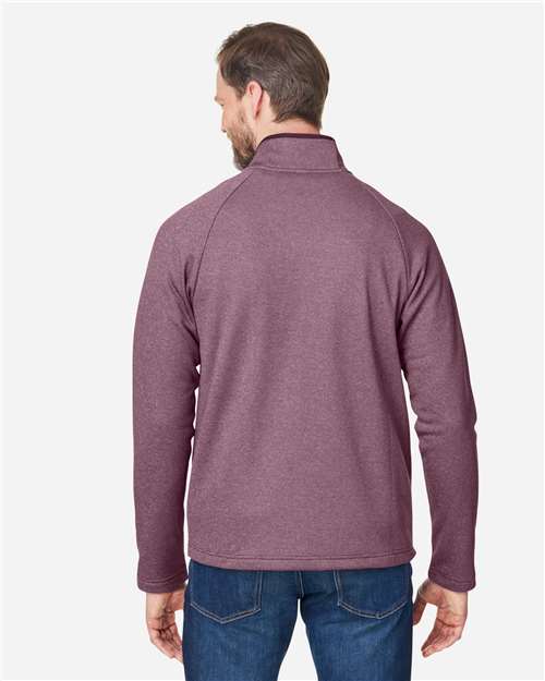 Burgundy/ White Men's Venture Heathered Stripe Full-Zip - CE72