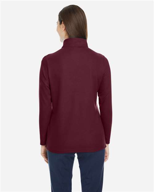 Burgundy Women's Fusion ChromaSoft™ Pique Quarter-Zip Pullover - CE405W